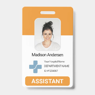 Personalized Hospital Employee Photo Qr BarCode ID Badge
