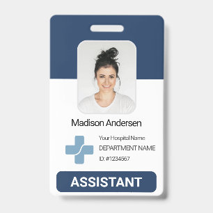 Personalized Hospital Employee Photo Qr BarCode ID Badge