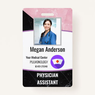 Personalized Hospital Marble Employee Photo ID Badge