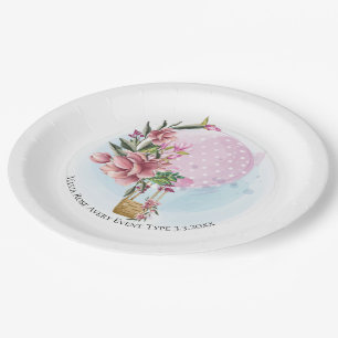 Personalized Hot Air Balloon Birthday Paper Plate
