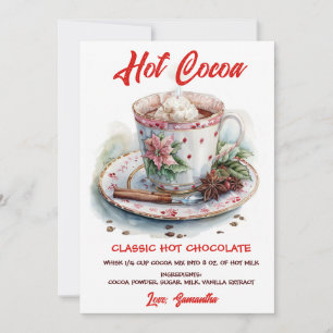 Personalized Hot Chocolate Recipe Holiday Card