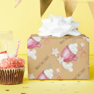 Personalized Hot Cocoa And Cookies Watercolor Wrapping Paper
