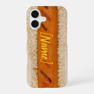 Personalized Hot Dog Mustard Name Food Photo iPhone 16 Case