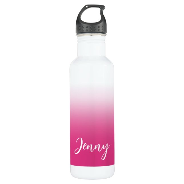 Personalized Hot Fuchsia Pink Gradient 710 Ml Water Bottle (Front)