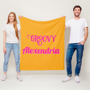 Personalized Hot Pink and Orange Fleece Blanket