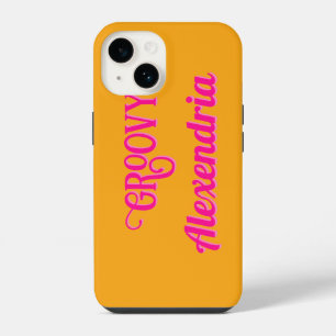 Personalized Hot Pink and Orange iPhone 14 Case