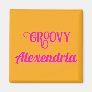 Personalized Hot Pink and Orange Magnet