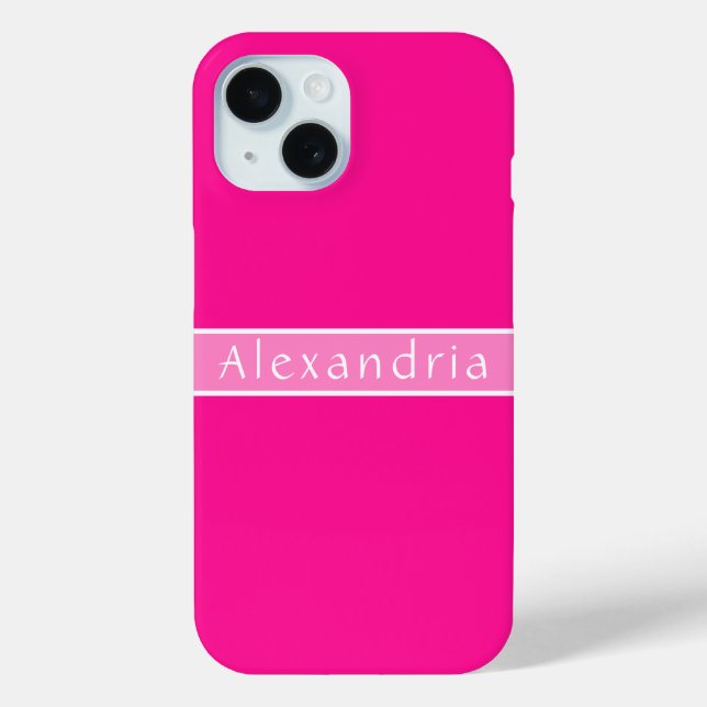 Personalized Hot Pink and Pink Case-Mate iPhone Case (Back)