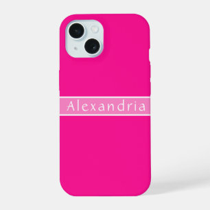 Personalized Hot Pink and Pink iPhone 15 Case