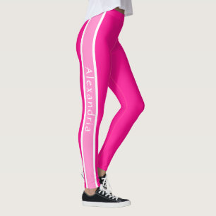 Personalized Hot Pink and Pink Leggings