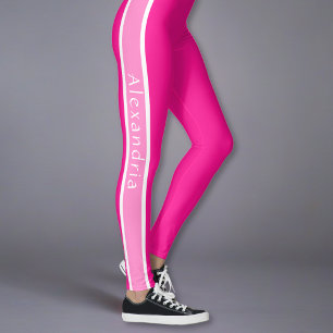Personalized Hot Pink and Pink Leggings