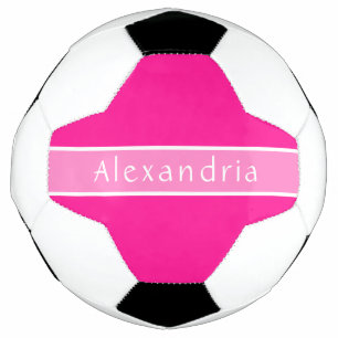 Personalized Hot Pink and Pink Soccer Ball