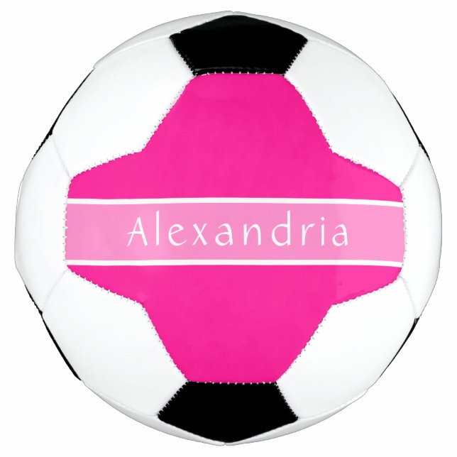 Personalized Hot Pink and Pink Soccer Ball (Front)