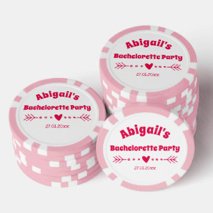 Personalized Hot Pink Bachelorette / Bridal Party Poker Chips