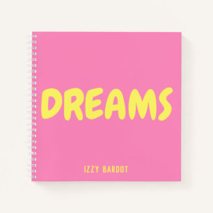 Personalized Hot Pink Dreams Notebook