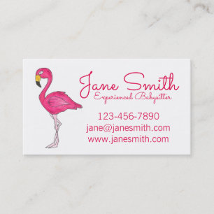 Personalized Hot Pink Flamingo Cute Tropical Bird Business Card