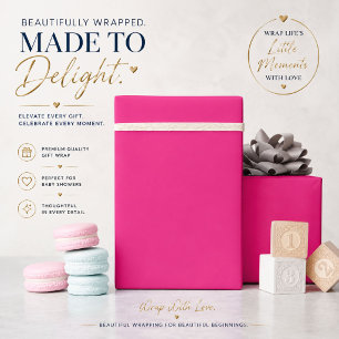 Personalized Hot Pink Gift Wrapping Paper