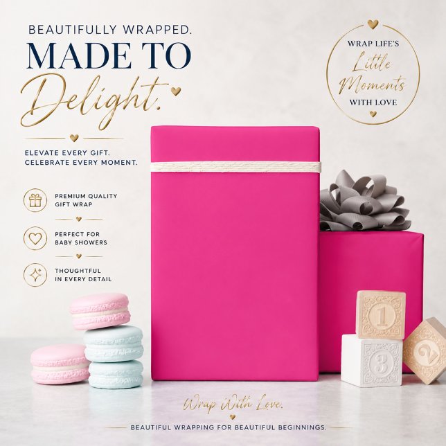 Personalized Hot Pink Gift Wrapping Paper (Creator Uploaded)