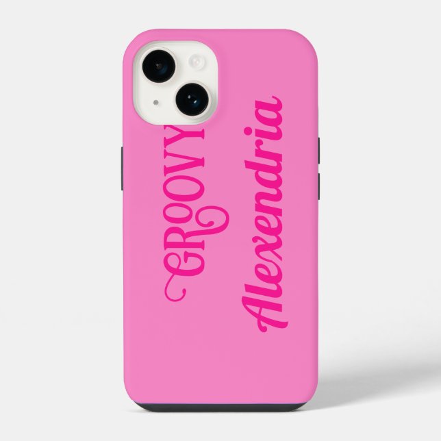 Personalized Hot Pink iPhone Case (Back)