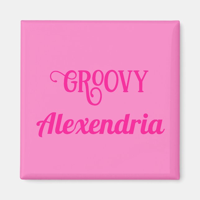 Personalized Hot Pink Magnet (Front)