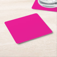 Personalized Hot Pink Modern Paper Coasters