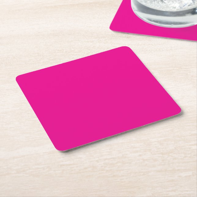 Personalized Hot Pink Modern Paper Coasters (Angled)