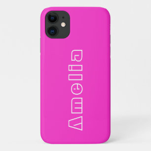 Personalized Hot Pink Modern Simple iPhone 11 Case