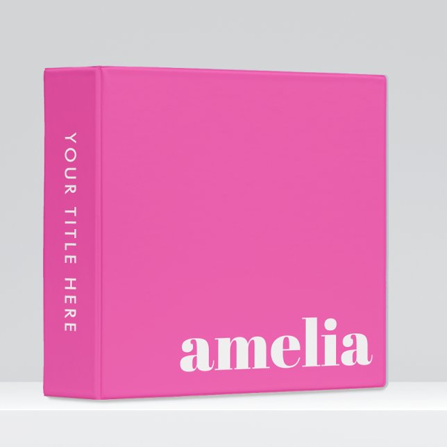 Personalized Hot Pink Monogram Binder (Creator Uploaded)