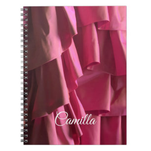 Personalized Hot Pink Ruffles Modern Pattern Notebook