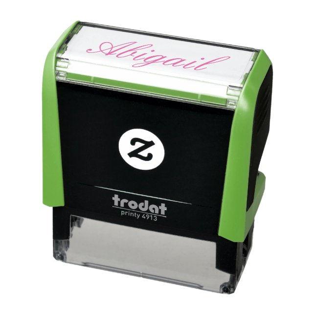  Personalized Hot Pink Script Name  Self-inking Stamp (Product)
