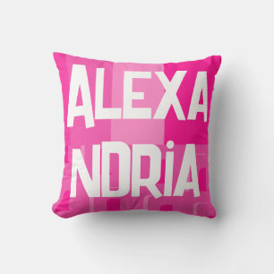 Personalized Hot Pink Throw Pillow