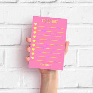 Personalized Hot Pink To Do List Notepad