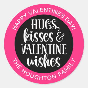 Personalized Hot Pink Valentine Sticker