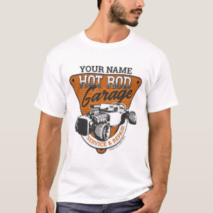 Personalized Hot Rod Garage Roadster Repair Shop  T-Shirt