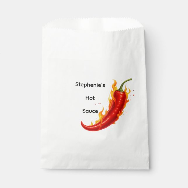 Personalized Hot Sauce Favors Favour Bag (Front)