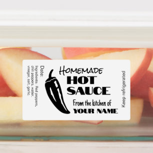Personalized Hot Sauce Homemade Black and White