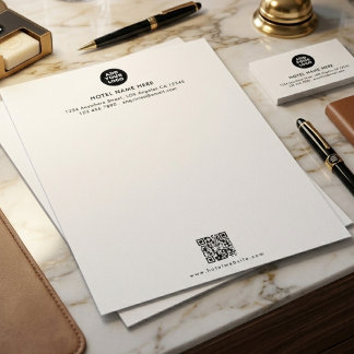 Personalized Hotel Logo & QR Code Design  Letterhead