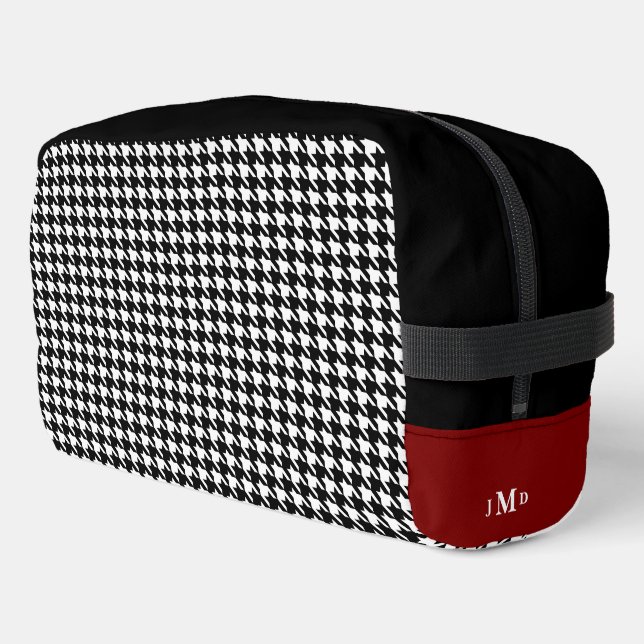 Personalized Houndstooth Dopp Kit (Left Corner)