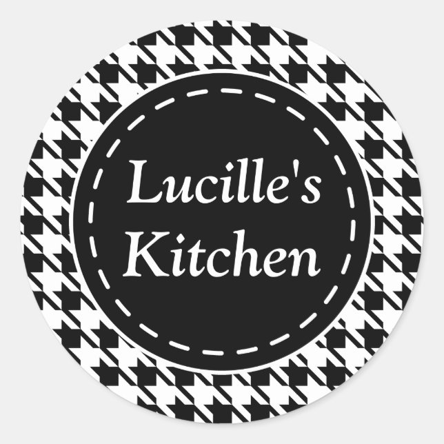 Personalized Houndstooth Kitchen Stickers (Front)