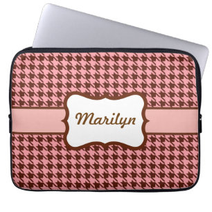 Personalized Houndstooth Laptop Bag