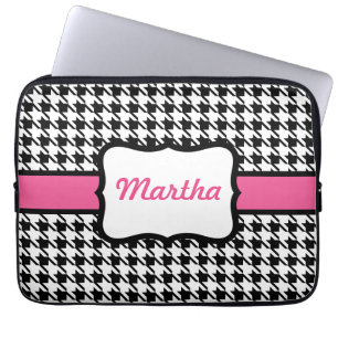 Personalized Houndstooth Laptop Case