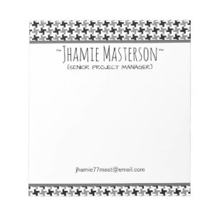 Personalized Houndstooth Notepad