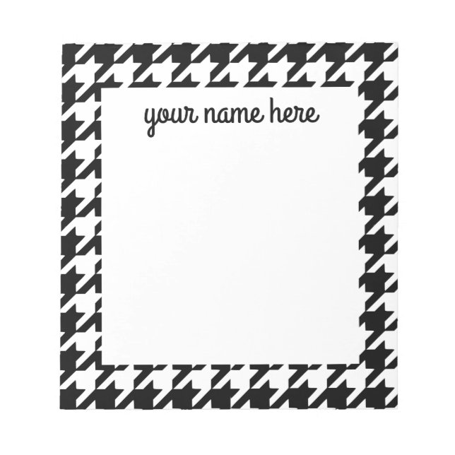 Personalized Houndstooth Notepad (Front)