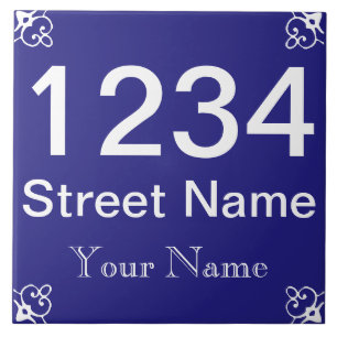 Personalized House Number Tile