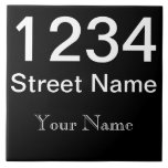Personalized House Number Tile<br><div class="desc">Make your own house number.  Add your street,  and name or business name.</div>