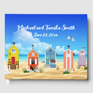Personalized Houses on the Beach Wedding Guest Boo Book