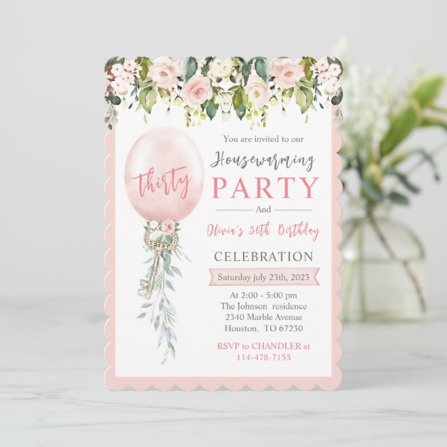 Personalized Housewarming and Birthday Invitation (Standing Front)