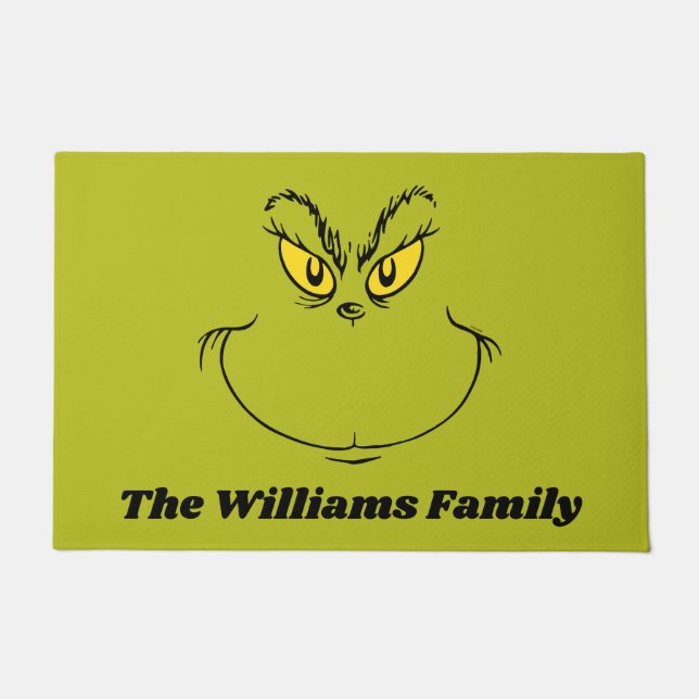 Personalized How Grinch Stole Christmas Face Doormat (Front)