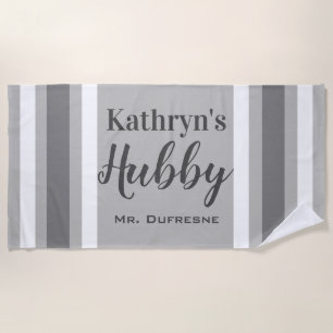 Personalized "Hubby" Newlyweds Beach Towel