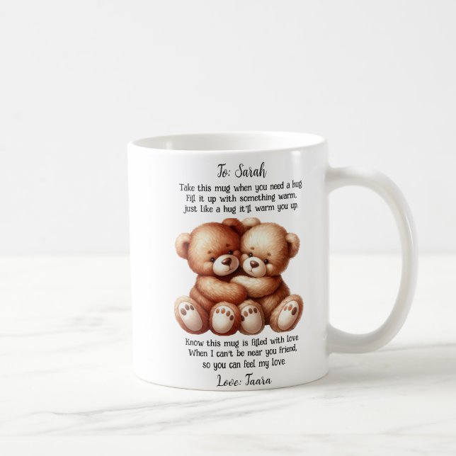 Personalized Hug in a mug teddies (Right)